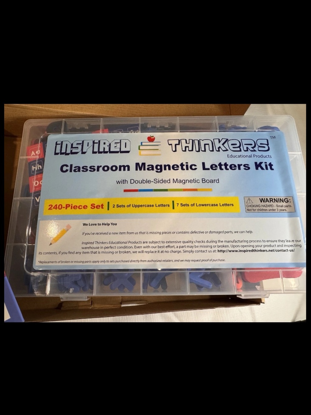 Classroom Magnetic Letters Kit With Board New 240 Piece Set